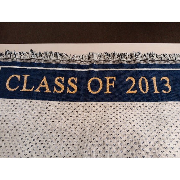 USNA Class Of 2013 Approximately 70x40 Woven Tapestry Throw Blanket EUC - Picture 5 of 7